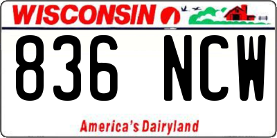 WI license plate 836NCW