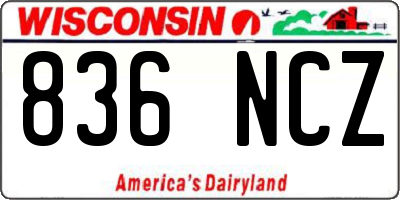 WI license plate 836NCZ