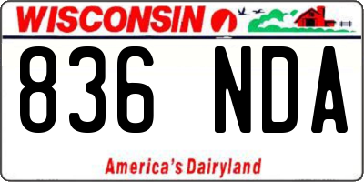 WI license plate 836NDA
