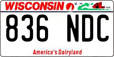 WI license plate 836NDC