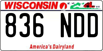 WI license plate 836NDD