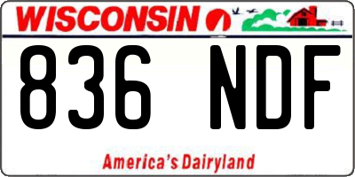 WI license plate 836NDF
