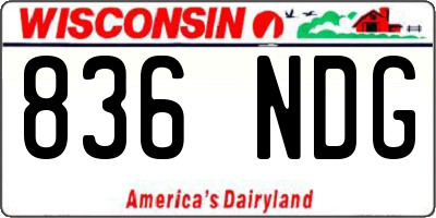 WI license plate 836NDG