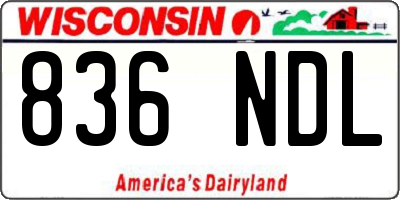WI license plate 836NDL