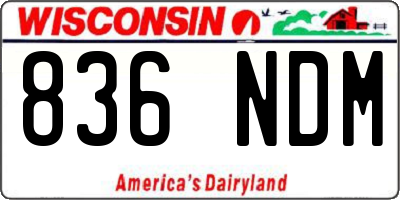 WI license plate 836NDM