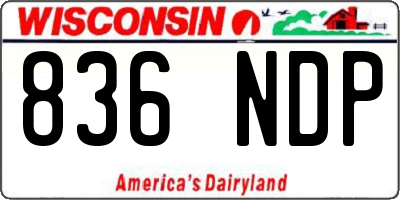 WI license plate 836NDP