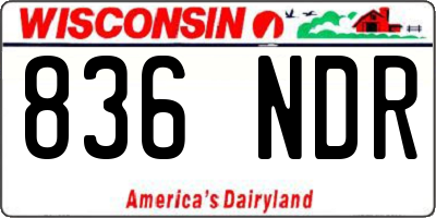 WI license plate 836NDR