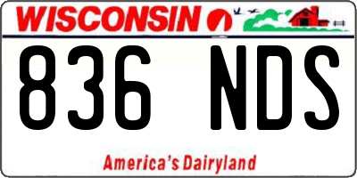 WI license plate 836NDS