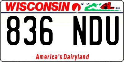 WI license plate 836NDU