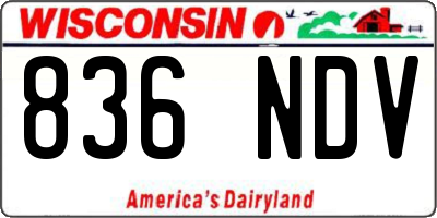 WI license plate 836NDV