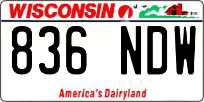 WI license plate 836NDW