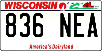 WI license plate 836NEA