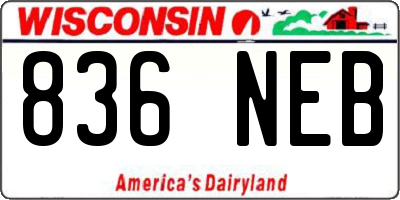 WI license plate 836NEB