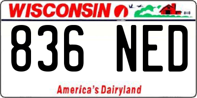 WI license plate 836NED