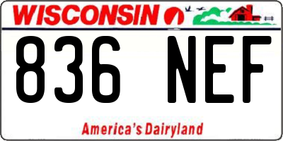 WI license plate 836NEF