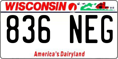WI license plate 836NEG