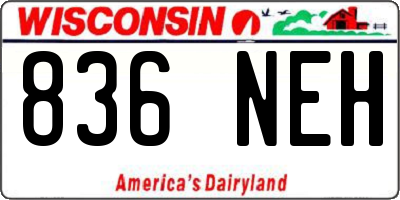 WI license plate 836NEH