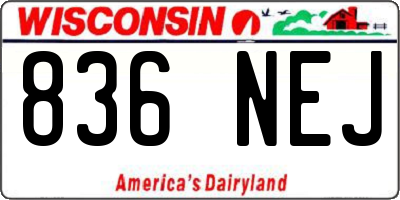WI license plate 836NEJ
