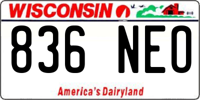 WI license plate 836NEO