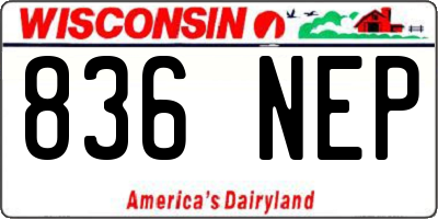 WI license plate 836NEP
