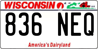 WI license plate 836NEQ