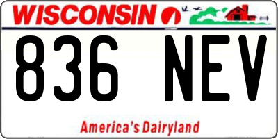WI license plate 836NEV
