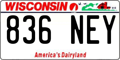 WI license plate 836NEY
