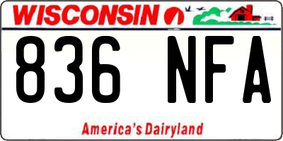 WI license plate 836NFA
