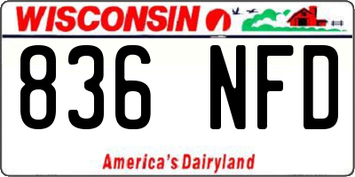 WI license plate 836NFD