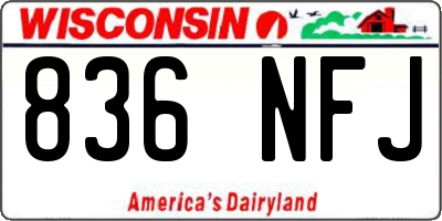 WI license plate 836NFJ