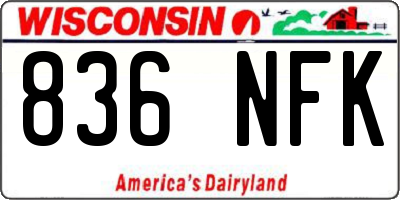 WI license plate 836NFK