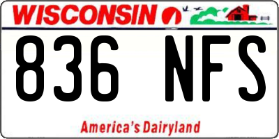 WI license plate 836NFS