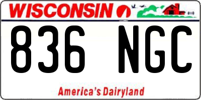 WI license plate 836NGC