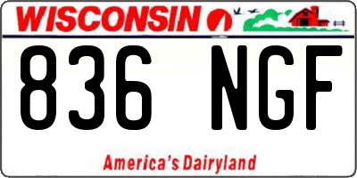 WI license plate 836NGF