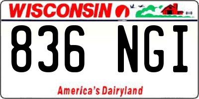 WI license plate 836NGI
