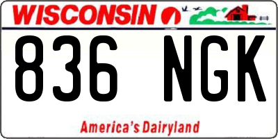 WI license plate 836NGK