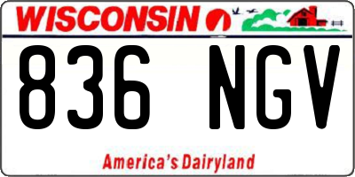 WI license plate 836NGV