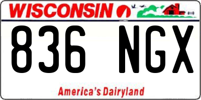 WI license plate 836NGX