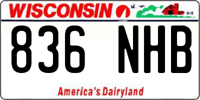 WI license plate 836NHB