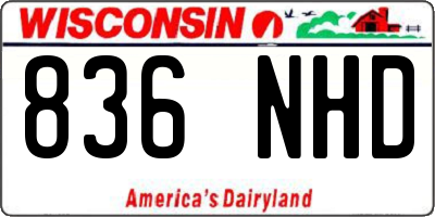 WI license plate 836NHD