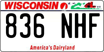 WI license plate 836NHF
