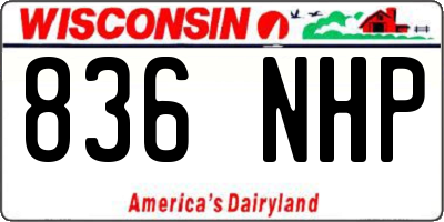 WI license plate 836NHP