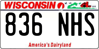 WI license plate 836NHS