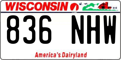 WI license plate 836NHW