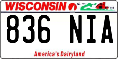 WI license plate 836NIA