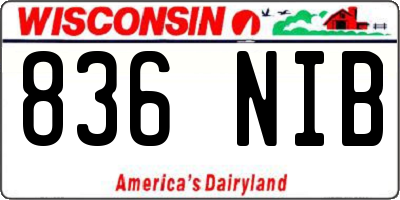 WI license plate 836NIB
