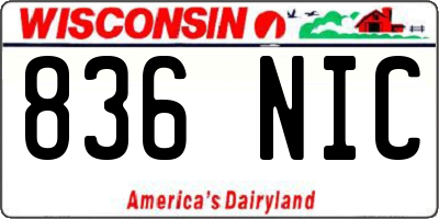 WI license plate 836NIC