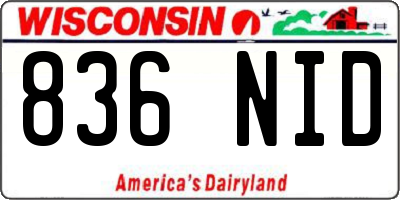 WI license plate 836NID
