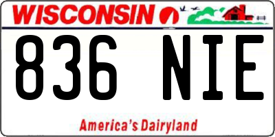 WI license plate 836NIE
