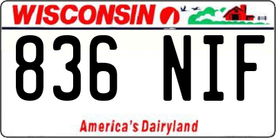 WI license plate 836NIF